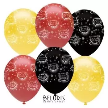 Шар латексный 12" «Взрыв эмоций», пастель, 5-сторонний, набор 10 шт.