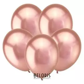 Шар латексный 12", зеркальный, хром, набор 50 шт., розовое золото