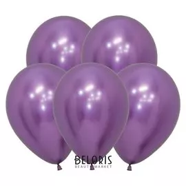 Шар латексный 12" «Зеркальный», Reflex, набор 12 шт., цвет фиолетовый