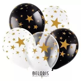 Шар латексный 12" «Звёзды», пастель-кристалл, 5-сторонний, набор 100 шт.