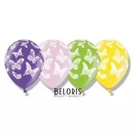 Шар латексный 14" «Бабочки», металл, набор 10 шт.