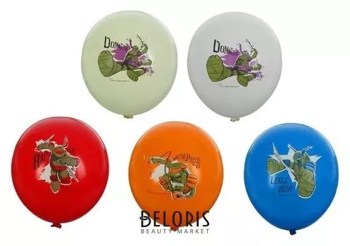 Шар латексный 14" «Черепашки-ниндзя», пастель, 2-сторонний рисунок, набор 25 шт.