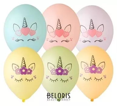 Шар латексный 14" «Единорог», пастель, набор 25 шт.