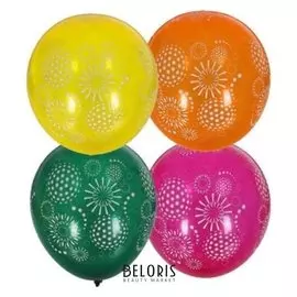 Шар латексный 14""фейерверк", кристалл, набор 10 шт.