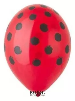 Шар латексный 14""горох Арт" черн-кр, пастель, шелк., набор 25 шт.