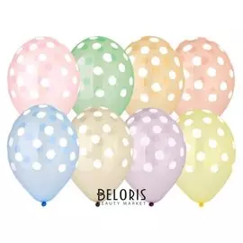 Шар латексный 14" «Горошек арт нежный», кристалл, 5-сторонний, набор 25 шт.