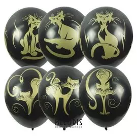 Шар латексный 14" «Кошачий бум», металлик, 4-сторонний, набор 25 шт.