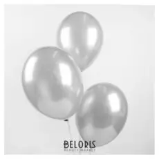 Шар латексный 14", металл, набор 25 шт., цвет серебристый
