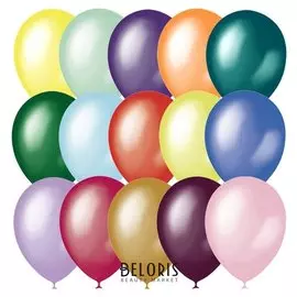 Шар латексный 14", металлик и перламутр, набор 50 шт.