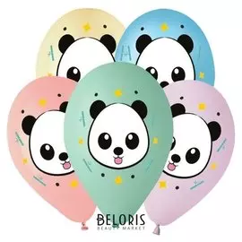 Шар латексный 14" «Панда», 5 цветов, набор 25 шт.