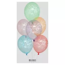Шар латексный 14" «С днём рождения», шелкография, набор 25 шт.