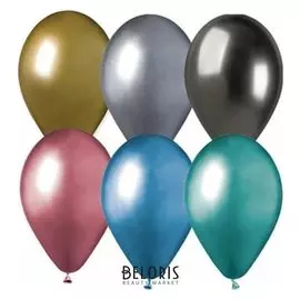 Шар латексный 14" Shiny, хром, набор 50 шт.