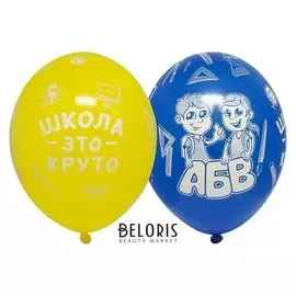 Шар латексный 14" «Школа - это круто», пастель, 5-сторонний, набор 25 шт.