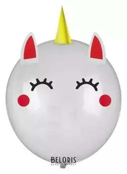 Шар латексный 18""единорог", 1 шт., наклейки