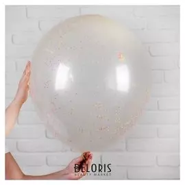 Шар латексный 36""цветная крошка внутри", 1 шт, цвет прозрачный