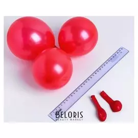 Шар латексный 5", металл, набор 100 шт., цвет красный