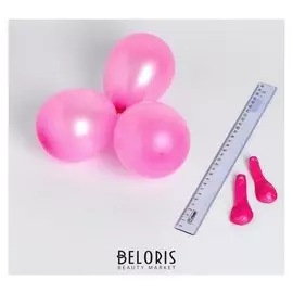 Шар латексный 5", металл, набор 100 шт., цвет розовый