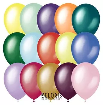 Шар латексный 5", металлик и перламутр, набор 100 шт.