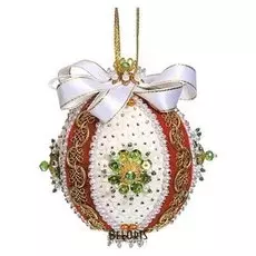 Шар новогодний из пайеток "Царский" красный