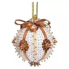 Шар новогодний из пайеток "Нежность" крем-брюле