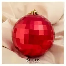 Шар пластик D-15 см "Диско" красный