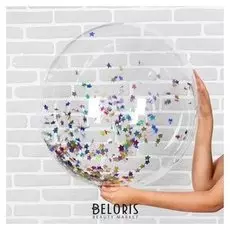 Шар полимерный 32" «Сфера» + конфетти-звёздочки