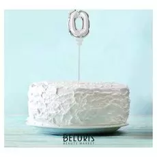 Шар самодув 3" «Цифра 0-9», с палочкой, самодув, набор 10 шт., цвет серебряный