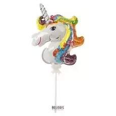 Шар-самодув 9" «Единорог», с палочкой, топпер