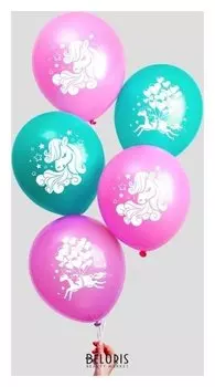 Шар воздушный 12""пони", пастель, 1 ст., набор 5 шт