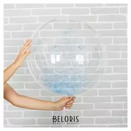 Шар воздушный 12" прозрачный, крошка голубая