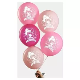 Шар воздушный 12""С днем рождения" девочка, 1 ст., набор 15 шт.