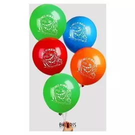 Шар воздушный 12""С Днём Рождения!", весёлый крокодил, набор 5 шт.