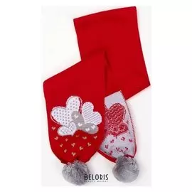 Шарф для девочки, размер 130*14, цвет красный