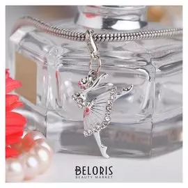 Шарм "Балерина", цвет белый в серебре