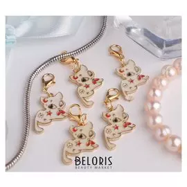 Шарм "Котёнок", цвет белый в золоте