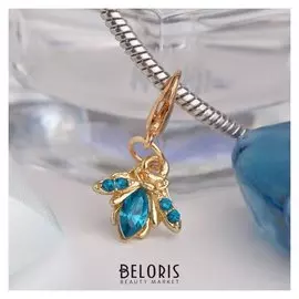 Шарм "Муха", цвет синий в золоте