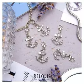 Шармик "Якорь", цвет белый в серебре