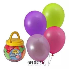 Шары воздушные 10" (25 см), комплект 200 шт., 12 неоновых цветов, 1110-0000