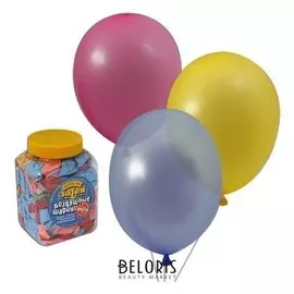 Шары воздушные 10" (25 см), комплект 200 шт., 14 цветов, в банке, 1110-0003