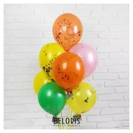 Шары воздушные с пожеланиями "Поздравляем! Кружочки", 10", набор 8 шт.