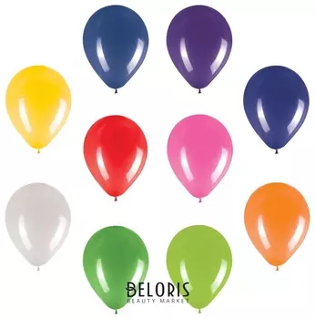 Шары воздушные золотая сказка, 12" (30 см), комплект 50 штук, 10 цветов, пакет