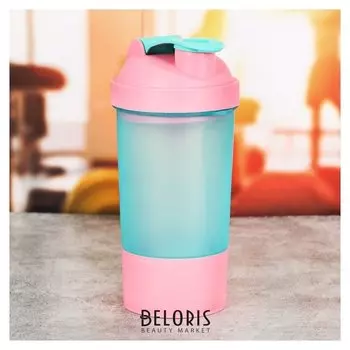 Шейкер спортивный с чашей под протеин, 500 мл