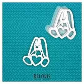 Шейкер "Заяц с сердцем" 7,7 х 8,6 см, набор 5 деталей