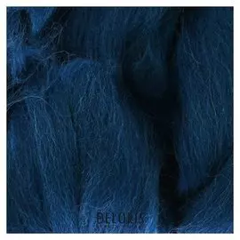 Шерсть для валяния 100% полутонкая шерсть 50 гр (140 тем. лазурь)