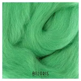 Шерсть для валяния 100% полутонкая шерсть 50 гр (045 зел. яблоко)