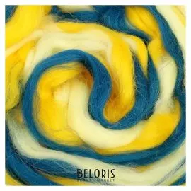 Шерсть для валяния полутонкая (6028, мультиколор), 100 г