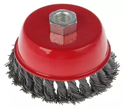 Щетка металлическая для УШМ Lom, крученая проволока, "Чашка", м14, 100 мм