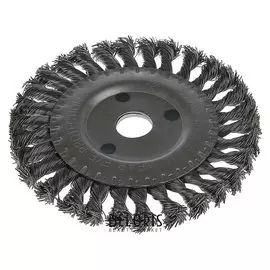 Щетка металлическая для УШМ Lom, плоская, посадка 22 мм, крученая проволока, 150 мм