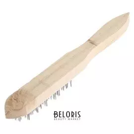 Щетка металлическая ручная Lom, деревянная рукоятка, 5-рядная