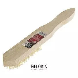 Щетка металлическая ручная Lom, деревянная рукоятка, 6-рядная